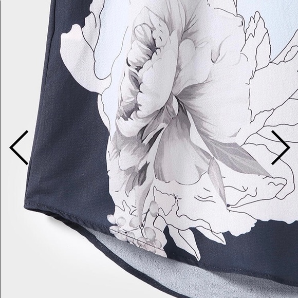 Blue Floral Sleeveless Mini Dress Size M - Picture 3 of 10